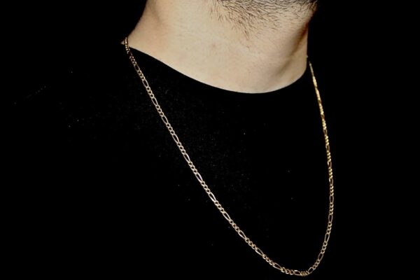 Solid 14kt 3mm Figaro chain